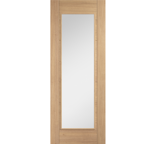 Internal Oak Carini 1L Clear Glazed Unfinished Door