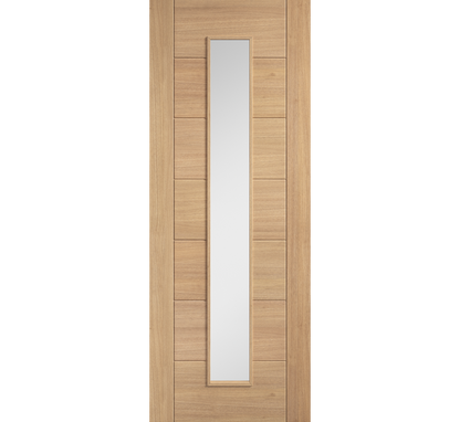 Internal Oak Carini Long Light Glazed Pre-Finished Door