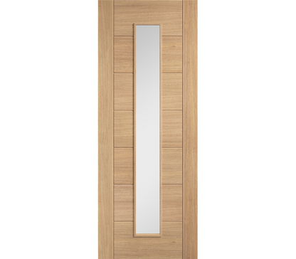 Internal Oak Carini Long Light Glazed Unfinished Door