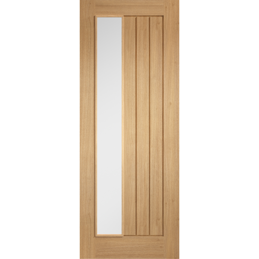 Internal Oak Mexicano Clear Glazed Offset Pre-Finished Door