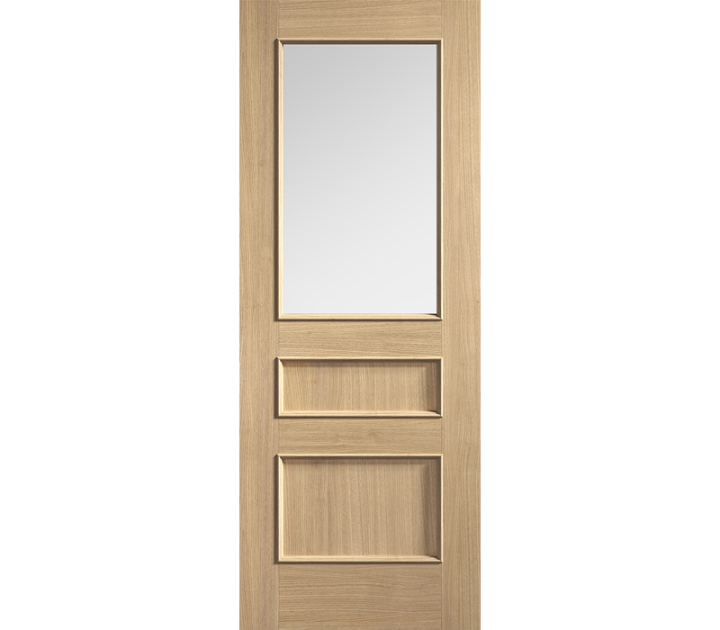 Internal Oak Toledo Clear Glazed Pre-Finished Door