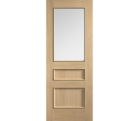 Internal Oak Toledo Clear Glazed Pre-Finished Door