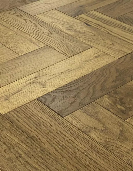 Timba Floor Engineered Herringbone Real Oak 14x100mm Brushed & Smoked Oiled Flooring