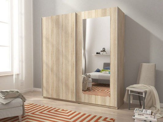 Mika 8 200 cm 2 Sliding Door Wardrobe - 2 Colours