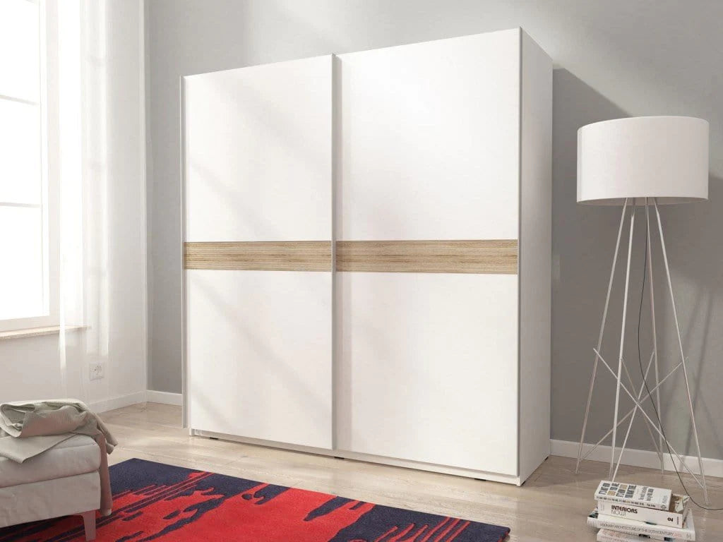 Mika 6 White & Oak 2 Sliding Door Wardrobe