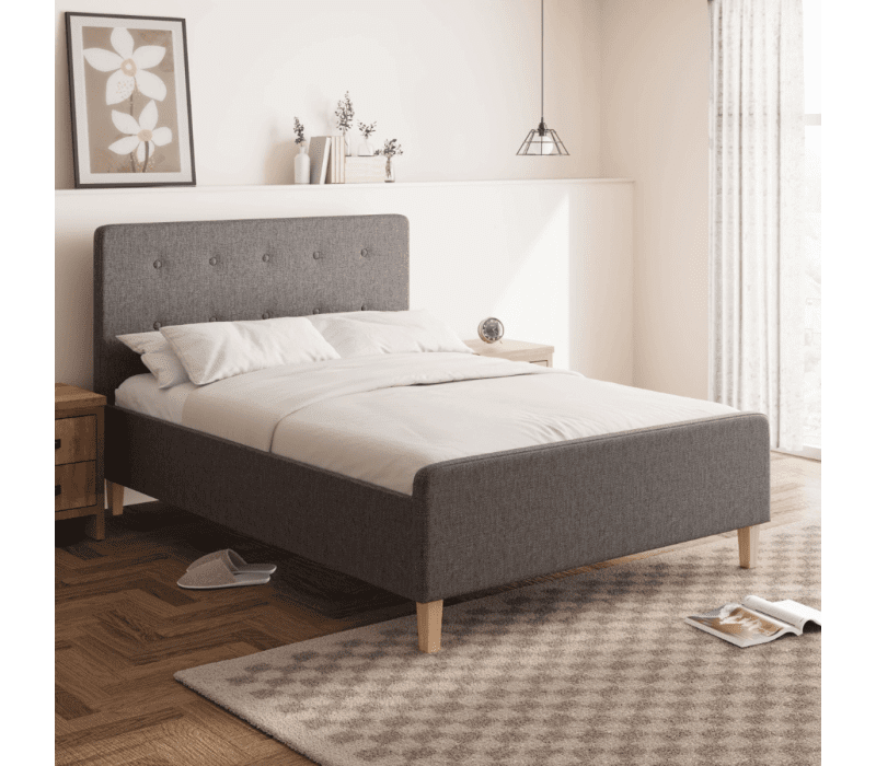 Ashbourne Grey Luxury Fabric Ottoman Double Bedstead