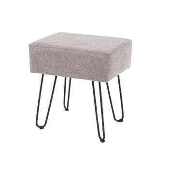 Aspen Grey Fabric Rectangular Stool