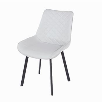 Aspen Grey PU Dining Chairs Pair Straight Leg