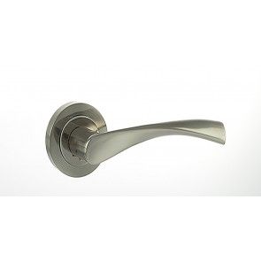 Atlantic Eco Aqua Aluminium Lever on Round Rose - Satin Nickel/Polished Nickel