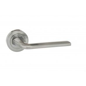 Atlantic Eco Surf Aluminium Lever on Round Rose Door Handles In Satin Chrome