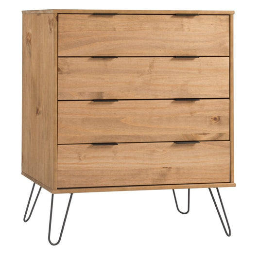 Core Augusta Waxed Pine 4 Drawer Chest Of Drawers