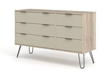 Core Augusta Driftwood 3+3 Wide Chest Of Drawers