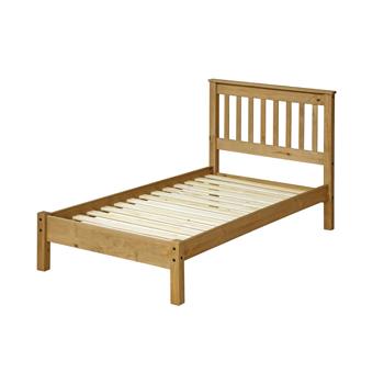 Core Augusta Waxed Pine Slatted Single Low End Single Bedstead 3ft