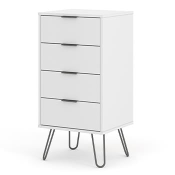 Core Augusta White 4 Drawer Narrow Chest