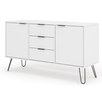 Core Augusta White Medium Sideboard 2 Doors 3 Drawers