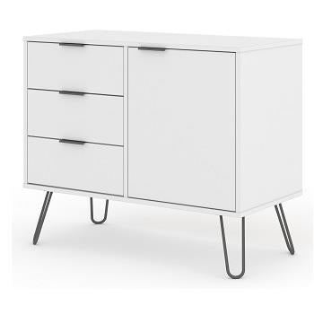 Core Augusta White Small Sideboard 1 Door 3 Drawers