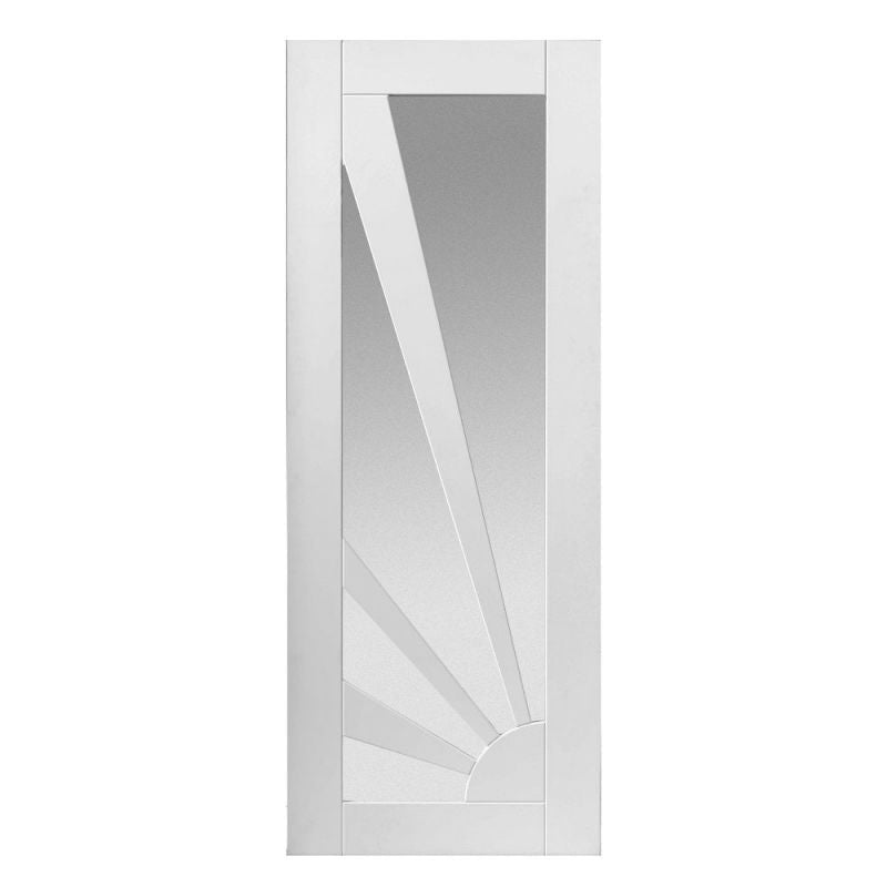 Internal White Primed Aurora Etched Glazed Door