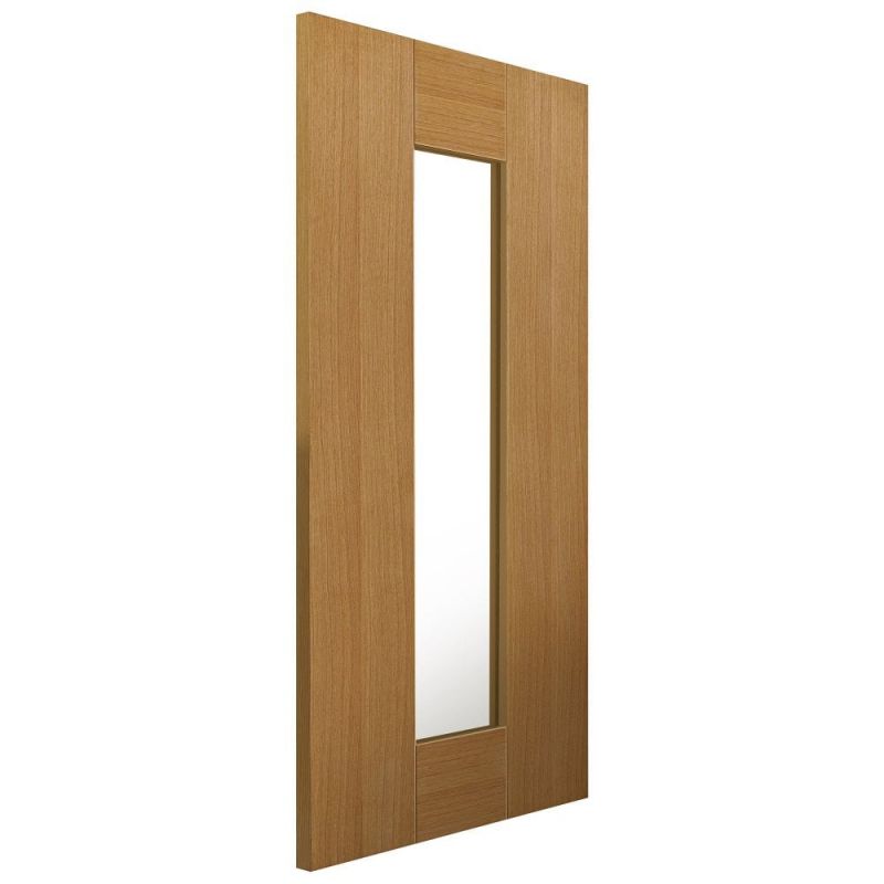 Internal Oak Axis Clear Glazed Door Prefinished