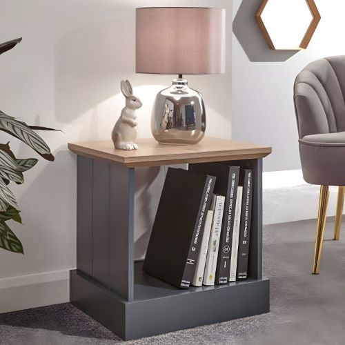 Kendal Lamp Table In Slate Blue