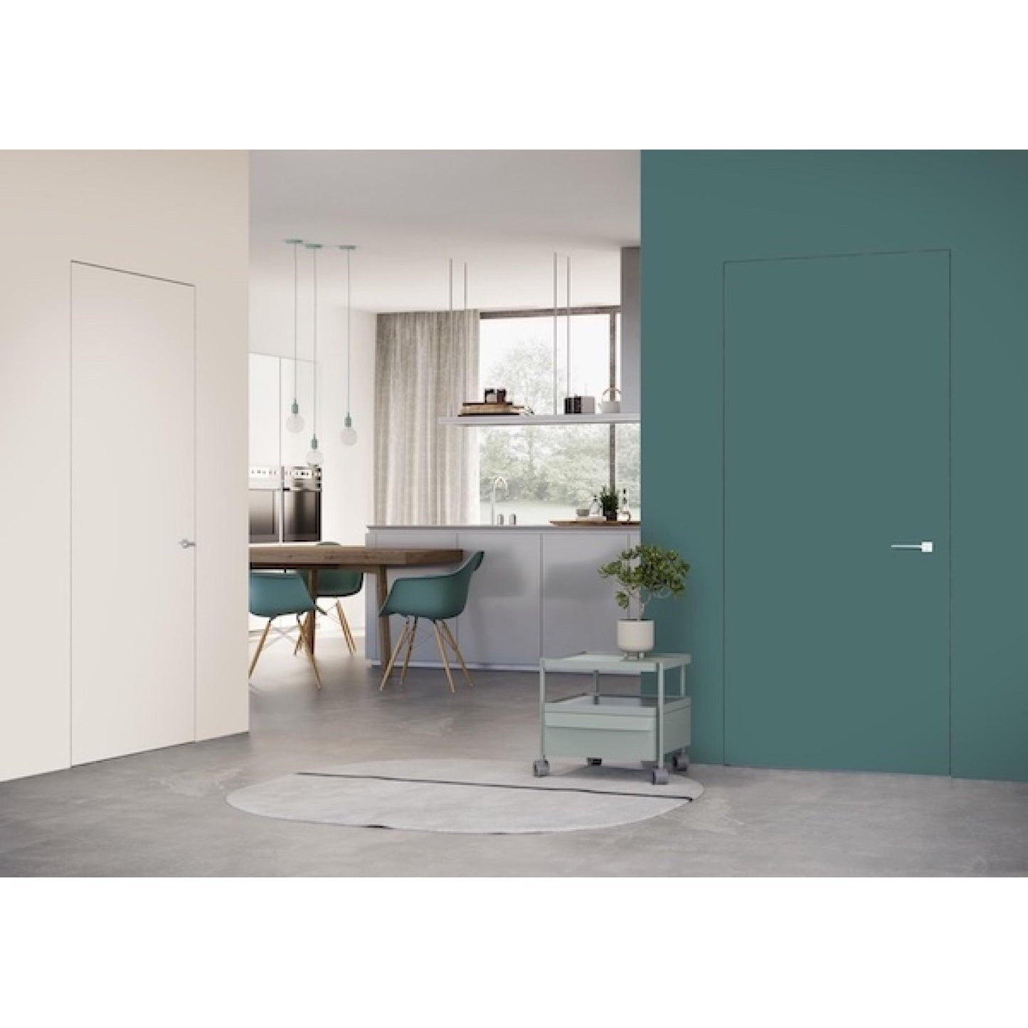 ULTRA Flush Invisible Frameless Hidden Concealed White Primed Door Set