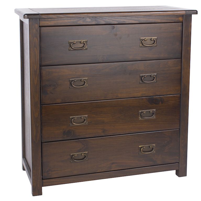 Core Boston Dark Wood 4 Drawer Chest