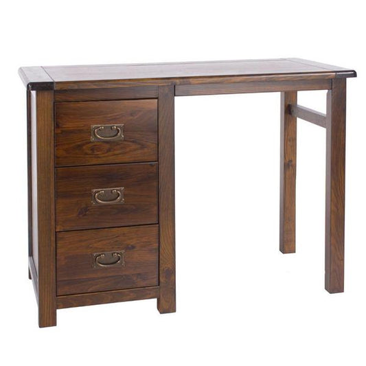 Core Boston Dark Wood Single Pedestal Dressing Table