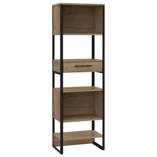 Brooklyn Tall Narrow Bookcase With 1 Drawer