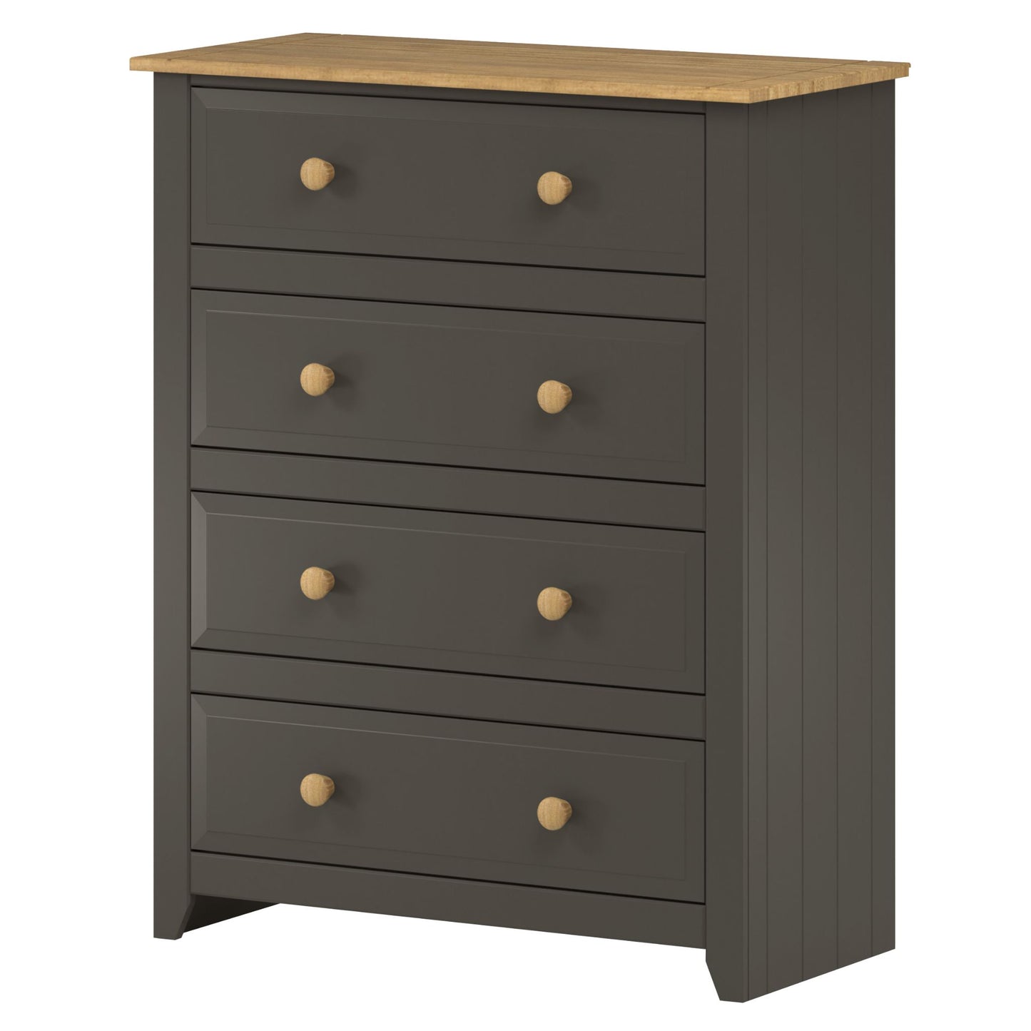 Capri Carbon And Waxed Pine 4 Drawer Chest Of Drawers