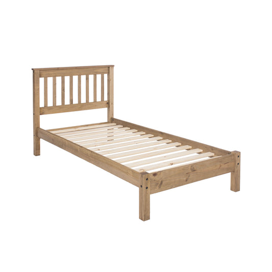 Capri Waxed Pine 3'0" Slatted Low End Bedstead