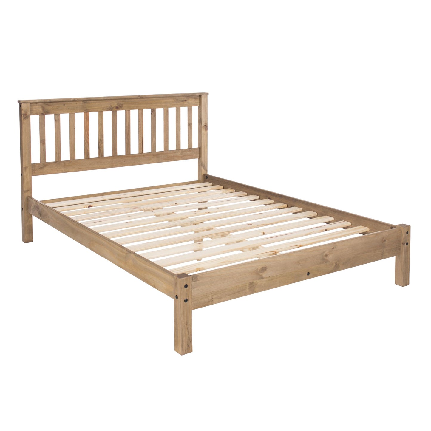 Capri Waxed Pine 4'6" Slatted Low End Bedstead