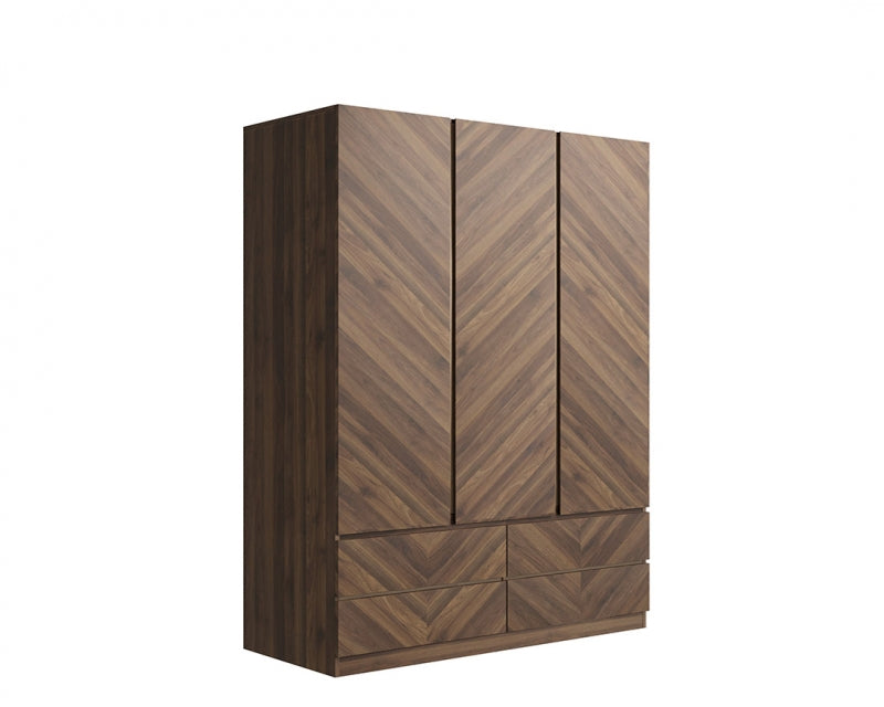 Catania 3 Door 4 Drawer Wardrobe Royal Walnut