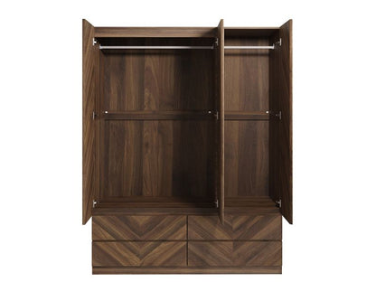 Catania 3 Door 4 Drawer Wardrobe Royal Walnut