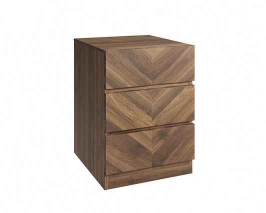 Catania 3 Drawer Set Of 2 Bedside Tables Royal Walnut