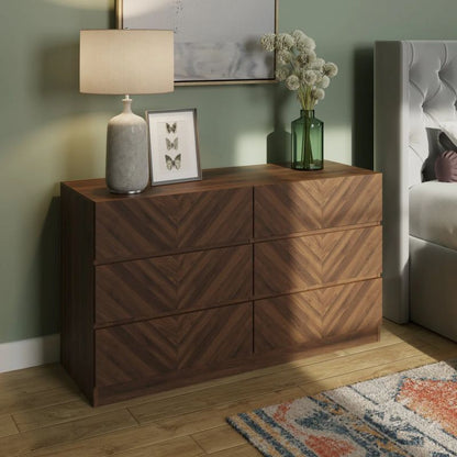 Catania 3+3 Chest Of Drawers Royal Walnut