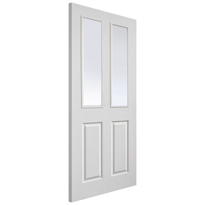 Internal White Primed Canterbury 2 Light Grained Fire Door