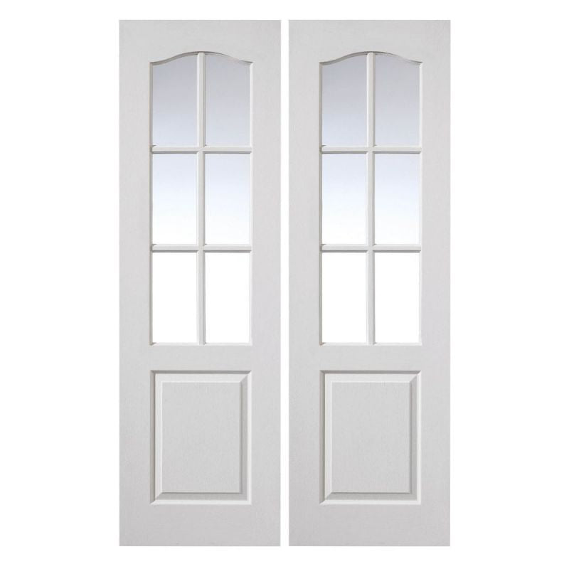 Internal White Primed Classique 6 Light Pair Glazed Doors