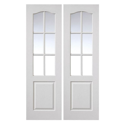 Internal White Primed Classique 6 Light Pair Glazed Doors