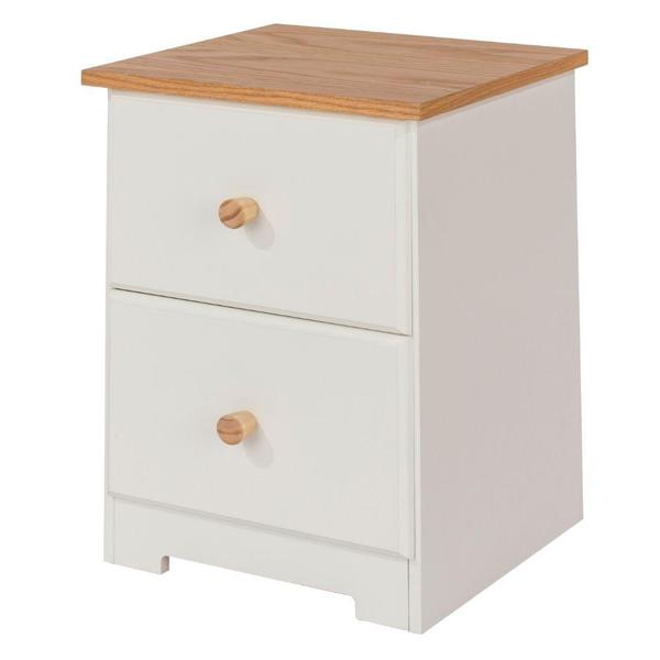 Colorado White Painted 2 Drawer Petite Bedside Cabinet