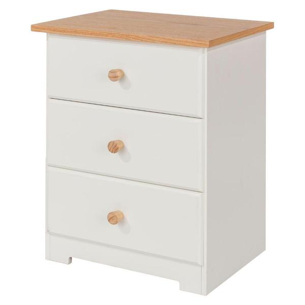 Core Colorado White Painted 3 Drawer Bedside Cabinet