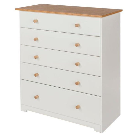 Core Colorado White Painted 5 Drawer Chest Of Drawers