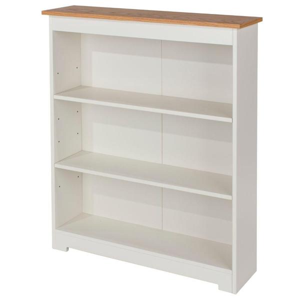 Core Colorado Low Wide Bookcase White Painted