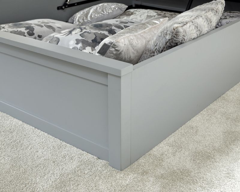 Como Grey Wooden Ottoman Single Bedstead