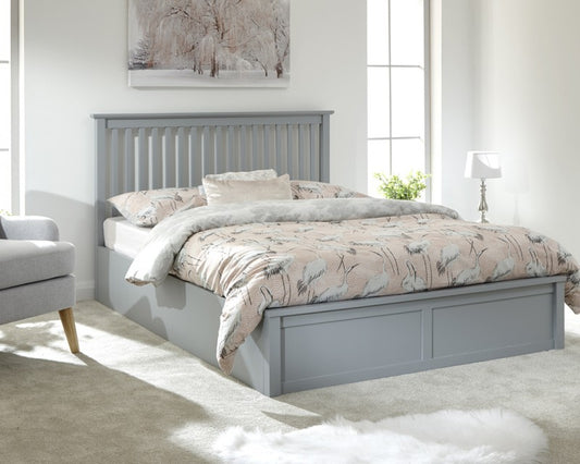 Como Grey Wooden Ottoman Single Bedstead