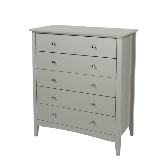 Core Como Grey Painted 5 Drawer Chest Of Drawers