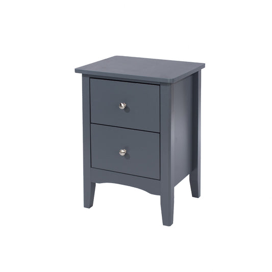 Como Midnight Dark Blue And Grey Painted 2 Drawer Bedside Cabinet