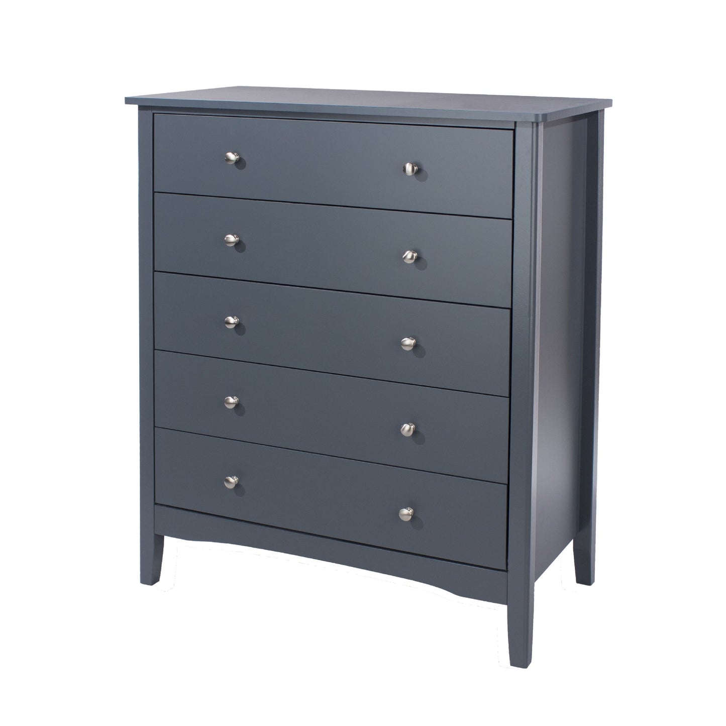 Core Como Midnight Dark Blue And Grey Painted 5 Drawer Chest