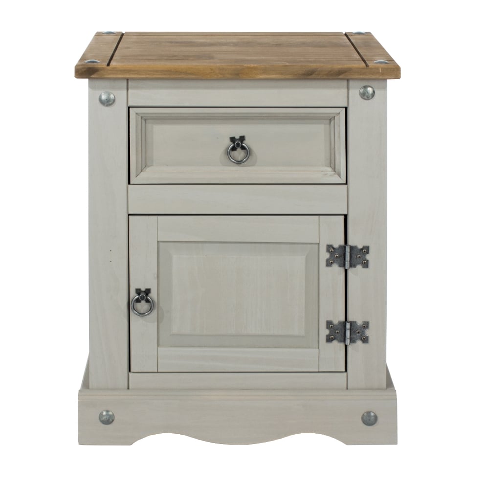 Core Corona Grey 1 Door 1 Drawer Bedside Cabinet