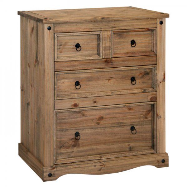 Core Corona Pine 2+2 Drawer Chest Of Drawers CR512