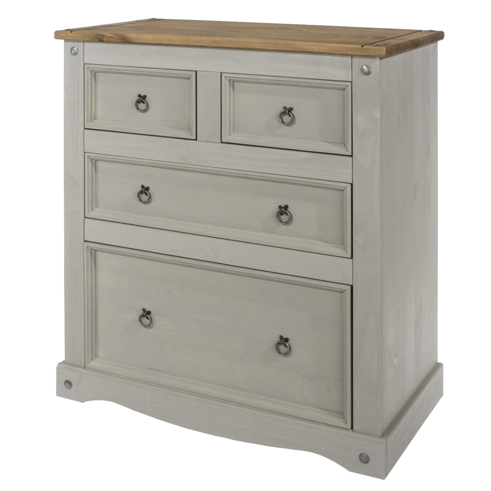 Core Corona Grey 2+2 Drawer Chest Grey