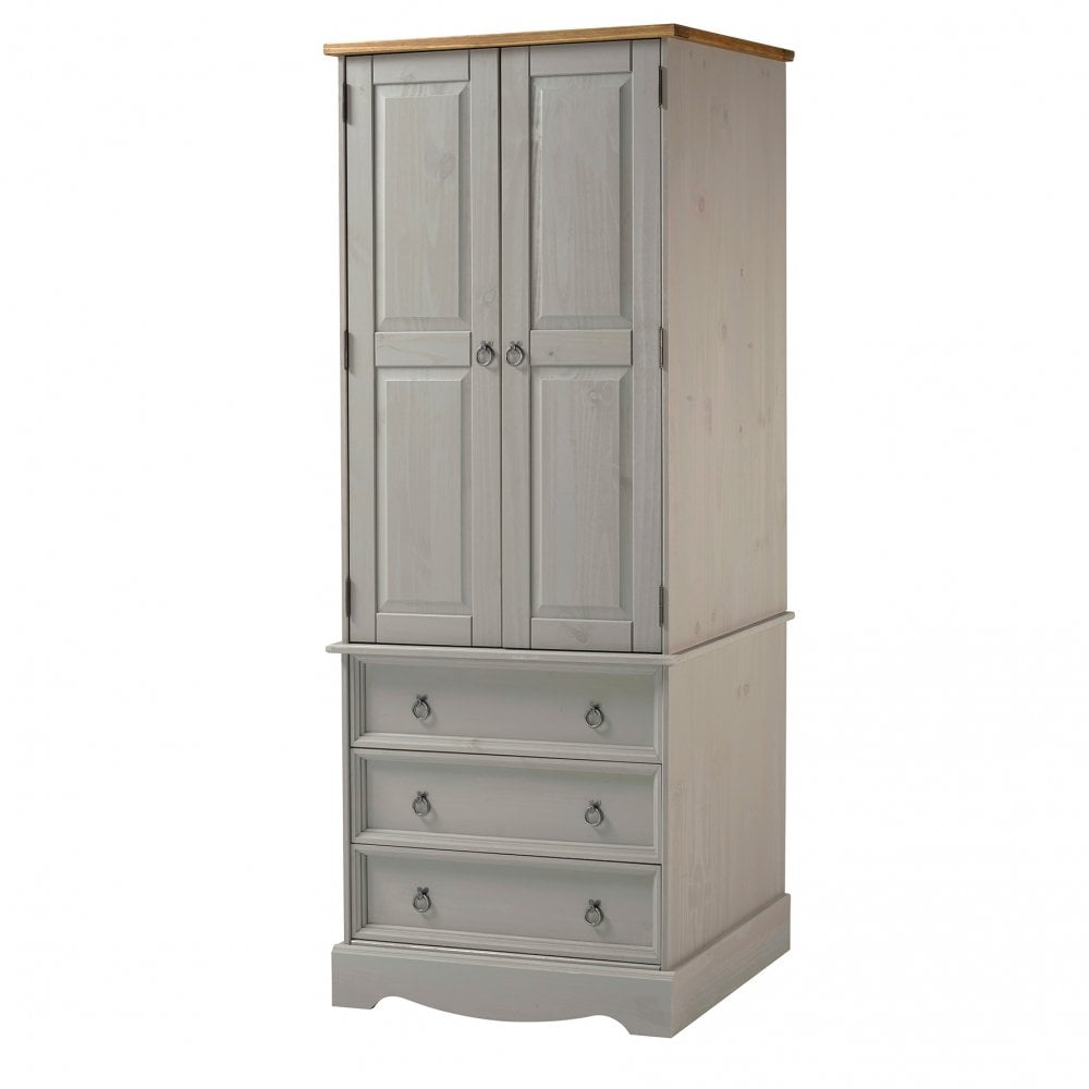 Corona Grey 2 Door 3 Drawer Wardrobe CRG523